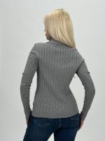 Pulover helancă din jerse rigat - imagine 15