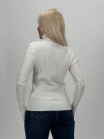 Pulover helancă din jerse rigat - imagine 3