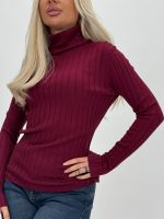 Pulover helancă din jerse rigat - imagine 17