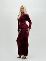 Rochie lungă din catifea - imagine 9