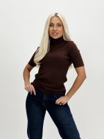 Pulover helancă din jerse rigat - imagine 9