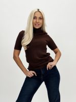 Pulover helancă din jerse rigat - imagine 10