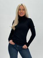 Pulover helancă din jerse rigat - imagine 19