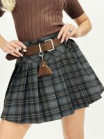 Fustă scurtă în carouri - imagine 6