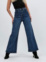 Jeans | Blug wide leg cu ștrasuri frontale - imagine 4