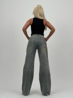 Jeans | Blug wide leg cu ștrasuri - imagine 5