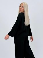 Set din tricot subțire bluză și pantalon cu ștrasuri - imagine 30