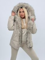 Jachetă oversized cu blană - imagine 2