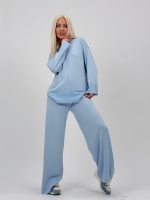 Set din tricot subțire bluză și pantalon basic - imagine 26
