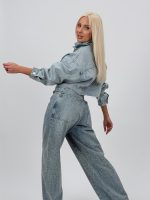 Jachetă de jeans full strass - imagine 6