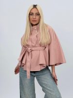 Poncho cu cordon în talie - imagine 26