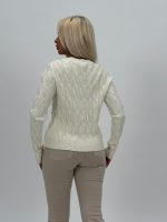 Pulover cu model torsade și ștrasuri - imagine 4