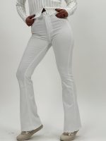 Pantalon evazat alb cu push-up - imagine 3