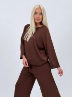 Set din tricot subțire bluză și pantalon cu ștrasuri - imagine 21