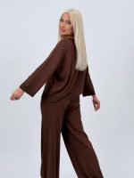 Set din tricot subțire bluză și pantalon cu ștrasuri - imagine 22