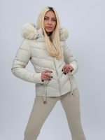 Jachetă din fâș cu glugă și blană detașabilă - imagine 4