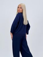 Set din tricot subțire bluză și pantalon cu ștrasuri - imagine 38