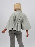 Poncho cu cordon în talie - imagine 24