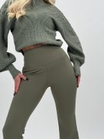 Pantalon colant plușat evazat - imagine 14