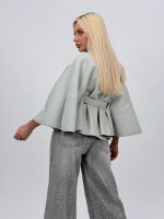 Poncho cu cordon în talie - imagine 21