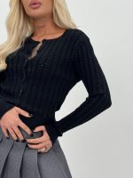 Pulover cardigan cu paiete - imagine 11