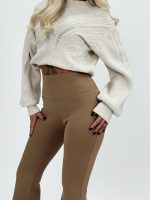 Pantalon colant plușat evazat - imagine 19