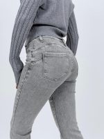 Jeans | Blug evazat gri cu push-up - imagine 5