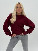 Pulover din tricot cu model perforat - imagine 8