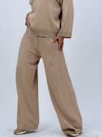 Set din tricot subțire bluză și pantalon cu ștrasuri - imagine 11