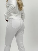 Pantalon evazat alb cu push-up - imagine 5