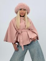 Poncho cu cordon în talie - imagine 28