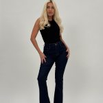 Jeans | Blug evazat indigo cu push-up