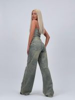 Jeans | Blug wide leg cu ștrasuri - imagine 6