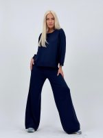 Set din tricot subțire bluză și pantalon cu ștrasuri - imagine 32