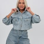 Jachetă de jeans full strass