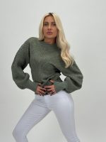 Pulover din tricot cu model perforat - imagine 16