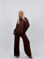 Set din tricot subțire bluză și pantalon basic