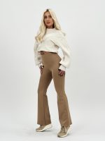 Pantalon colant plușat evazat - imagine 18