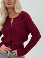 Pulover cardigan cu paiete - imagine 19