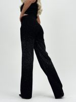 Jeans | Blug negru wide leg cu ștrasuri - imagine 7