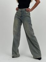 Jeans | Blug wide leg cu ștrasuri - imagine 6