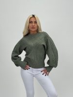 Pulover din tricot cu model perforat - imagine 15