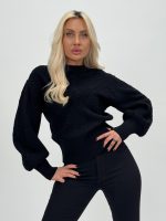 Pulover din tricot cu model perforat - imagine 4