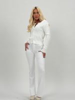 Pantalon evazat alb cu push-up - imagine 2