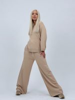 Set din tricot subțire bluză și pantalon cu ștrasuri - imagine 9