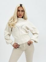 Pulover din tricot cu model perforat