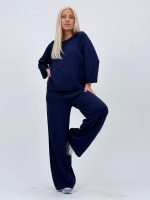 Set din tricot subțire bluză și pantalon cu ștrasuri - imagine 31