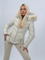 Jachetă din fâș cu glugă și blană detașabilă - imagine 37