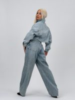 Jachetă de jeans full strass - imagine 8