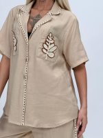 Set cămașă și pantalon cu broderie - imagine 13